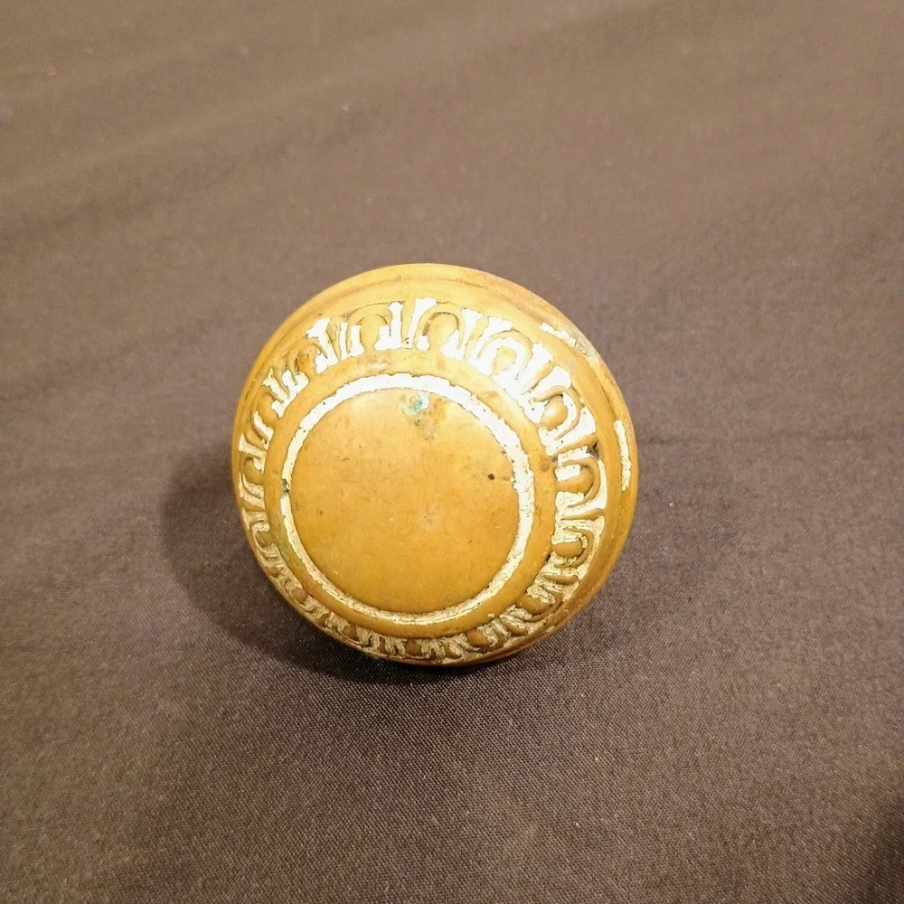 Antique Brass Door Knob Ornate Vintage Architectural Salvage Hardware